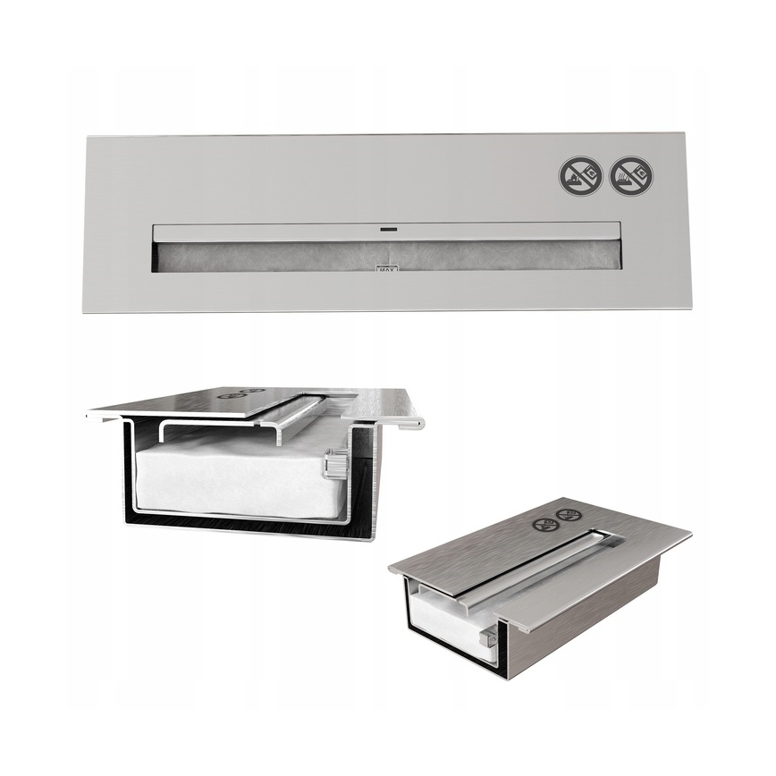 Kratki - BIO-Kamin 10x67 cm 3kW schwarz