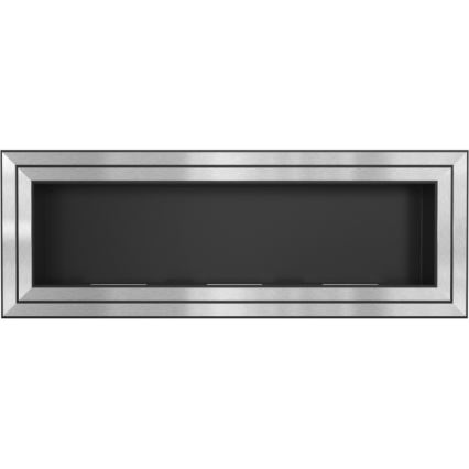 Kratki - BIO-Einbaukamin 65x180 cm 3x2,5kW glänzendes Chrom