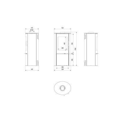 Kratki – Stahlkamin 8kW 150mm