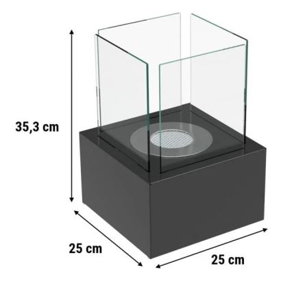 Kratki - BIO-Kamin 35,3x25 cm 1kW schwarz