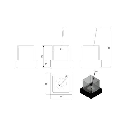 Kratki - BIO-Kamin 30,3x30 cm 1kW weiß