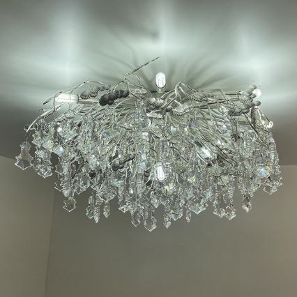 Kristall-Anbaukronleuchter 12xG9/40W/230V glänzendes Chrom