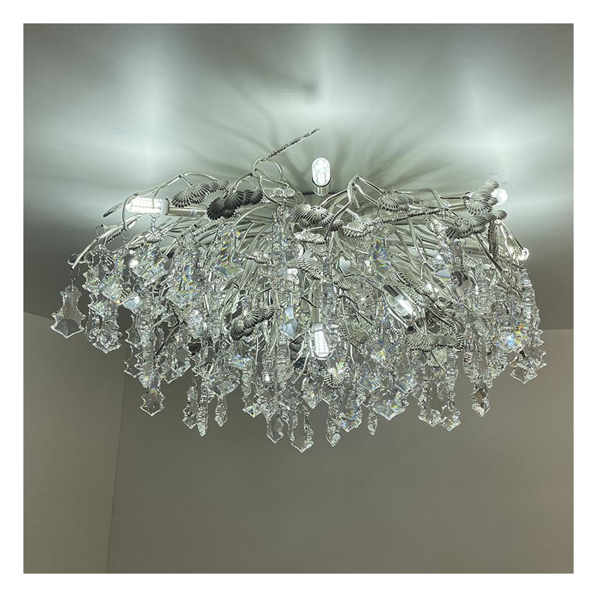 Kristall-Anbaukronleuchter 12xG9/40W/230V glänzendes Chrom