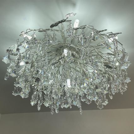 Kristall-Anbaukronleuchter 12xG9/40W/230V glänzendes Chrom