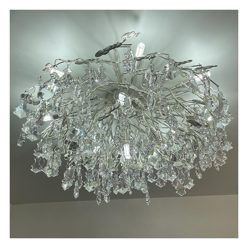 Kristall-Anbaukronleuchter 12xG9/40W/230V glänzendes Chrom
