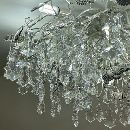 Kristall-Anbaukronleuchter 12xG9/40W/230V glänzendes Chrom