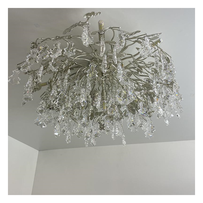 Kristall-Anbaukronleuchter 12xG9/40W/230V glänzendes Chrom