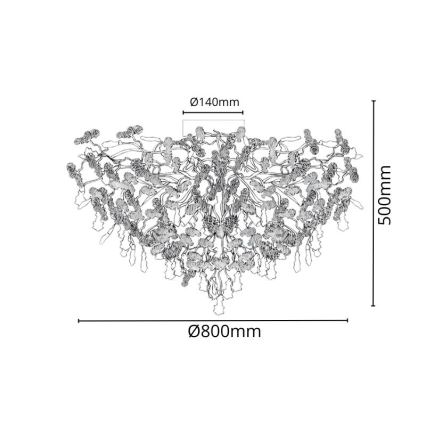 Kristall-Anbaukronleuchter 12xG9/40W/230V glänzendes Chrom