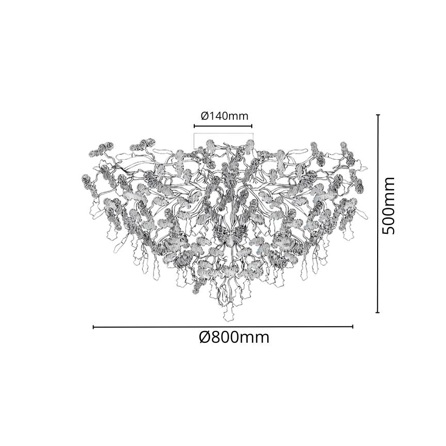 Kristall-Anbaukronleuchter 12xG9/40W/230V glänzendes Chrom