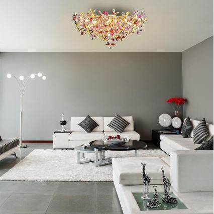 Kristall-Aufbaukronleuchter 12xG9/40W/230V bunt