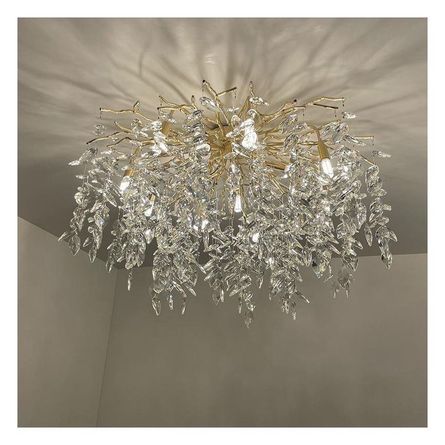 Kristall-Aufbaukronleuchter 12xG9/40W/230V golden