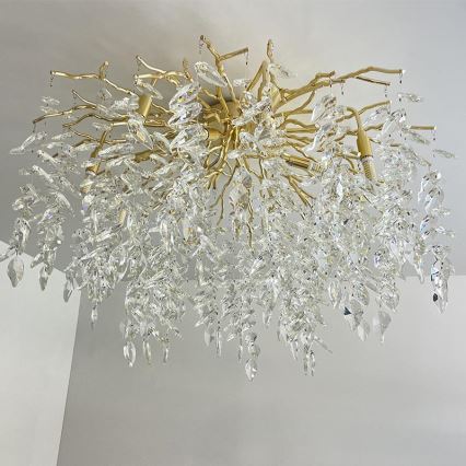 Kristall-Aufbaukronleuchter 12xG9/40W/230V golden