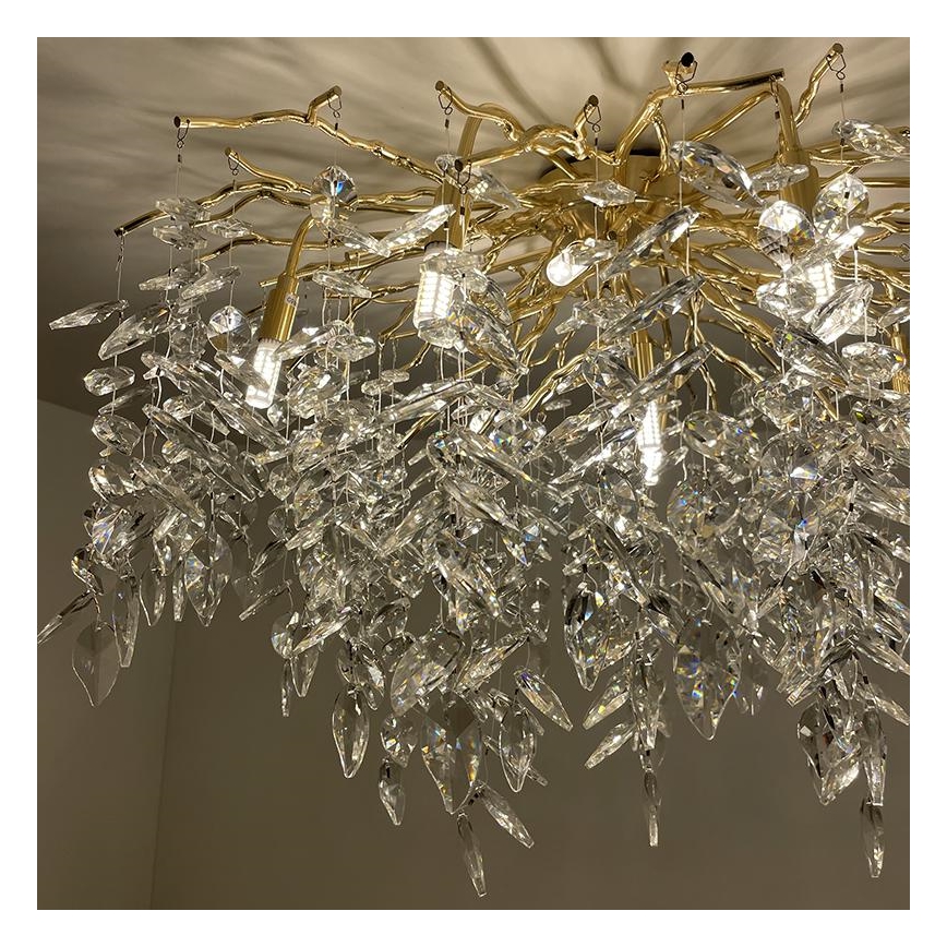 Kristall-Aufbaukronleuchter 12xG9/40W/230V golden