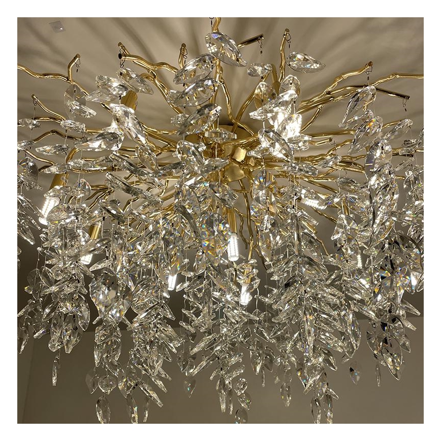 Kristall-Aufbaukronleuchter 12xG9/40W/230V golden