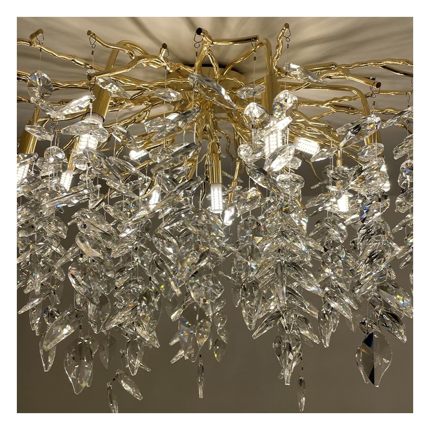 Kristall-Aufbaukronleuchter 12xG9/40W/230V golden