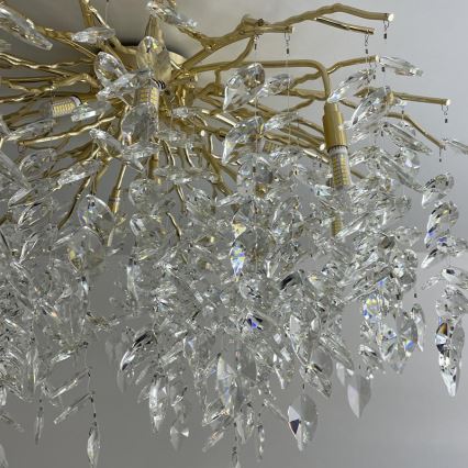 Kristall-Aufbaukronleuchter 12xG9/40W/230V golden