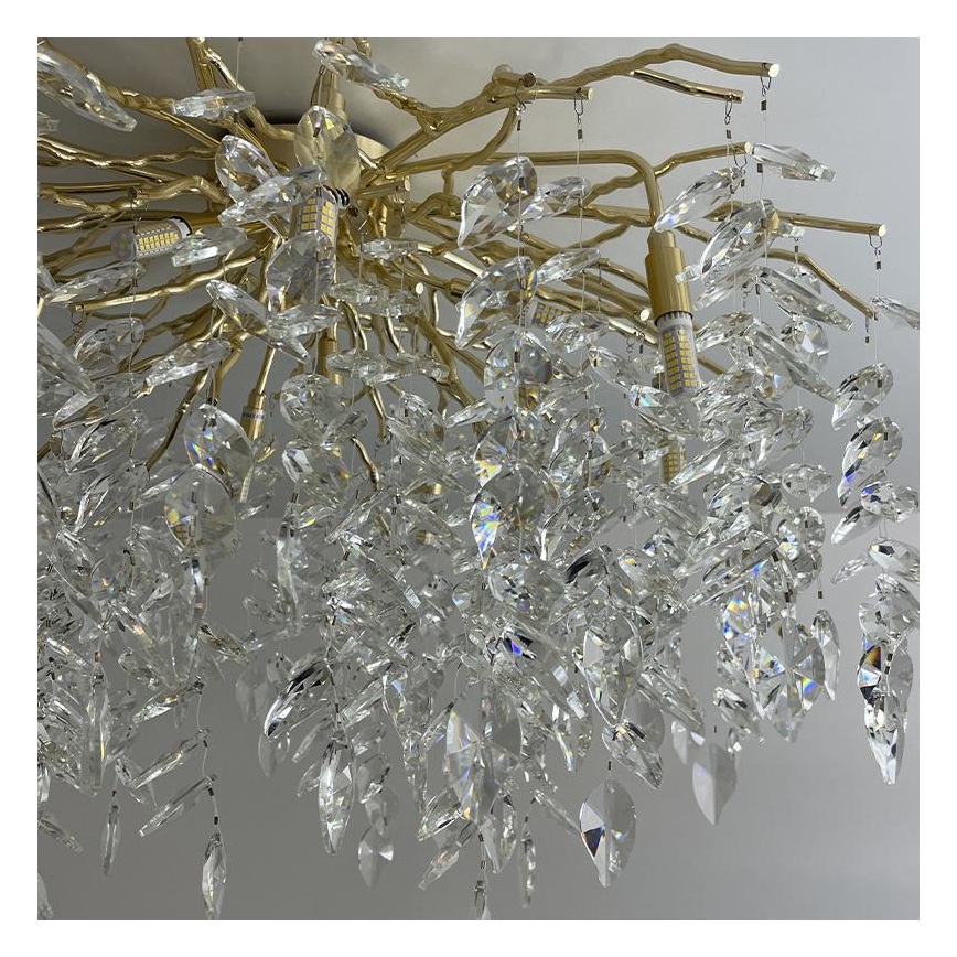 Kristall-Aufbaukronleuchter 12xG9/40W/230V golden