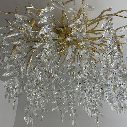 Kristall-Aufbaukronleuchter 12xG9/40W/230V golden