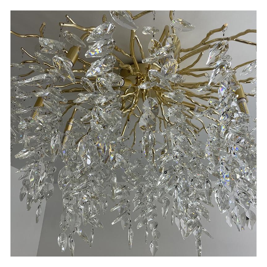Kristall-Aufbaukronleuchter 12xG9/40W/230V golden