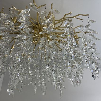Kristall-Aufbaukronleuchter 12xG9/40W/230V golden
