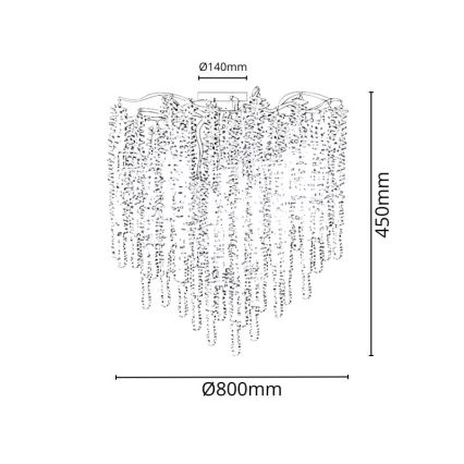 Kristall-Aufbaukronleuchter 12xG9/40W/230V golden