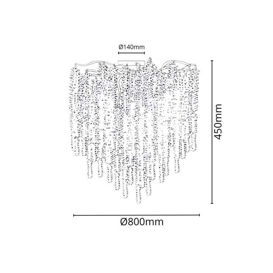 Kristall-Aufbaukronleuchter 12xG9/40W/230V golden