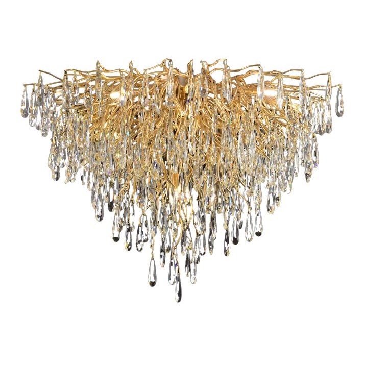 Kristall-Aufbaukronleuchter 12xG9/40W/230V golden