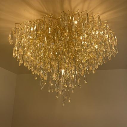 Kristall-Aufbaukronleuchter 12xG9/40W/230V golden