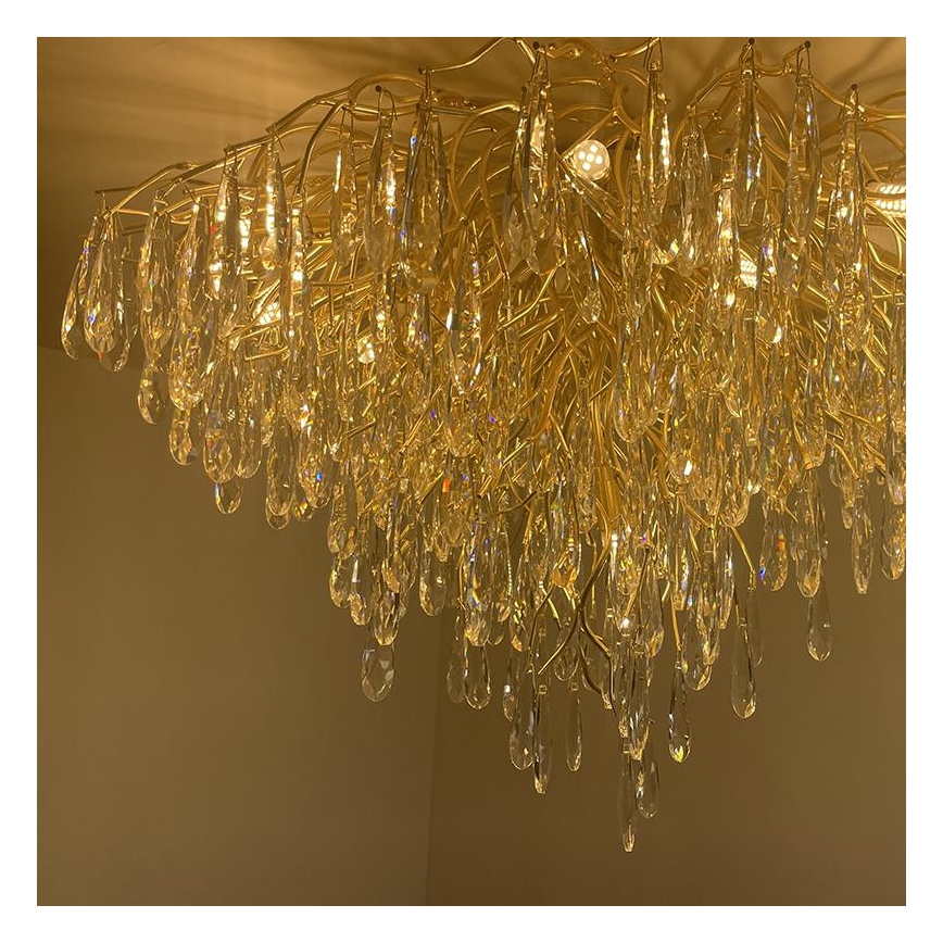 Kristall-Aufbaukronleuchter 12xG9/40W/230V golden