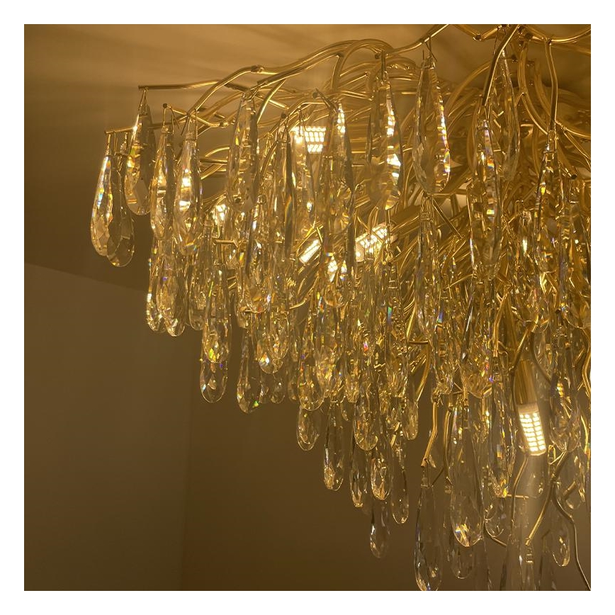 Kristall-Aufbaukronleuchter 12xG9/40W/230V golden