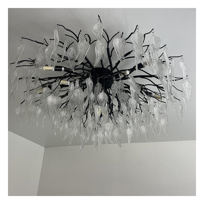 Kristall-Aufbaukronleuchter 12xG9/40W/230V schwarz