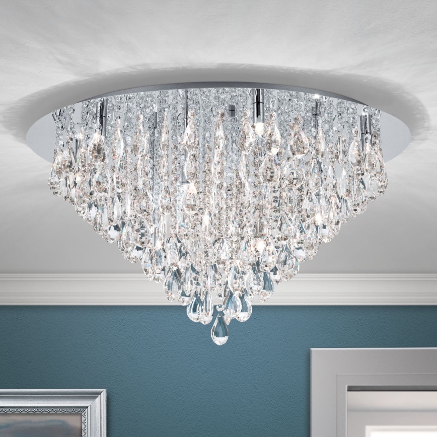 Kristall-Deckenkronleuchter CELESTE 12xG9/40W/230V d 75 cm glänzendes Chrom