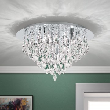 Kristall-Deckenkronleuchter CELESTE 6xG9/40W/230V d 45 cm glänzendes Chrom