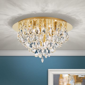 Kristall-Deckenleuchte CELESTE 6xG9/40W/230V d 45 cm golden
