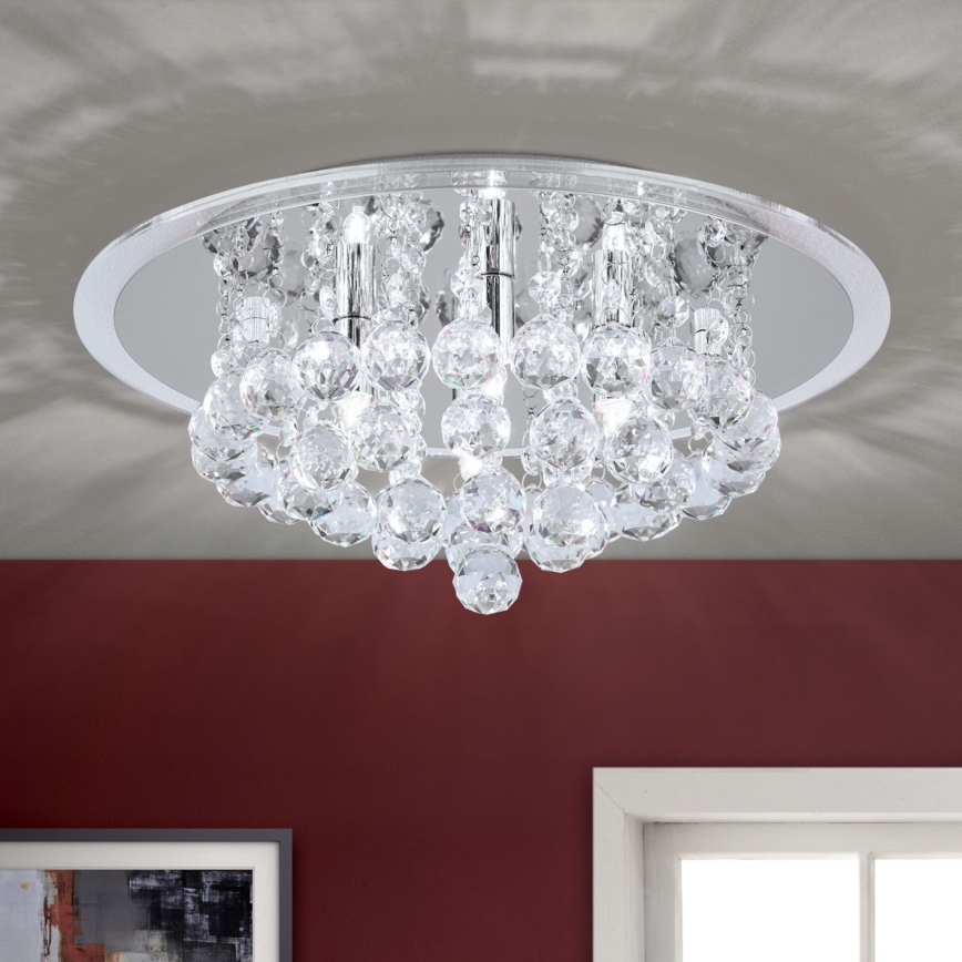 Kristall-Deckenleuchte GLORIA 4xG9/40W/230V d 38 cm klar/glänzendes Chrom