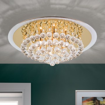 Kristall-Deckenleuchte GLORIA 6xG9/40W/230V d 50 cm golden