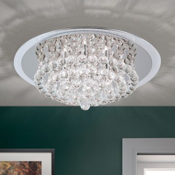 Kristall-Deckenleuchte GLORIA 6xG9/40W/230V d 50 cm klar/glänzendes Chrom