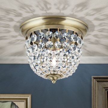 Kristall-Deckenleuchte PLAFOND 1xE27/40W/230V d 26 cm bronzen