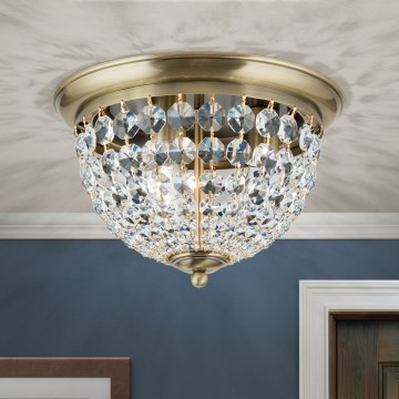 Kristall-Deckenleuchte PLAFOND 3xE27/40W/230V d 35 cm bronzen