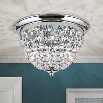 Kristall-Deckenleuchte PLAFOND 3xE27/40W/230V d 35 cm glänzendes Chrom
