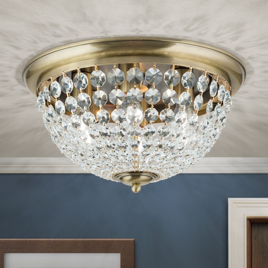 Kristall-Deckenleuchte PLAFOND 6xE27/40W/230V d 47 cm bronzen