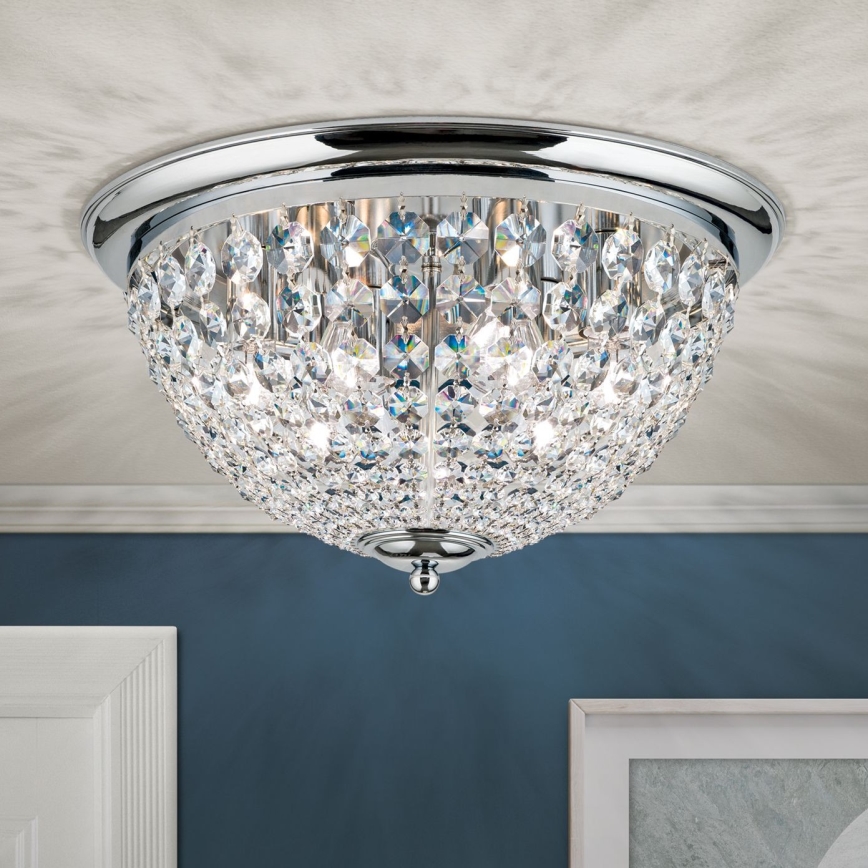 Kristall-Deckenleuchte PLAFOND 6xE27/40W/230V d 47 cm glänzendes Chrom