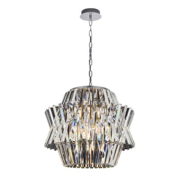 Kristall-Kronleuchter an Kette CROWN 12xE14/40W/230V glänzendes Chrom
