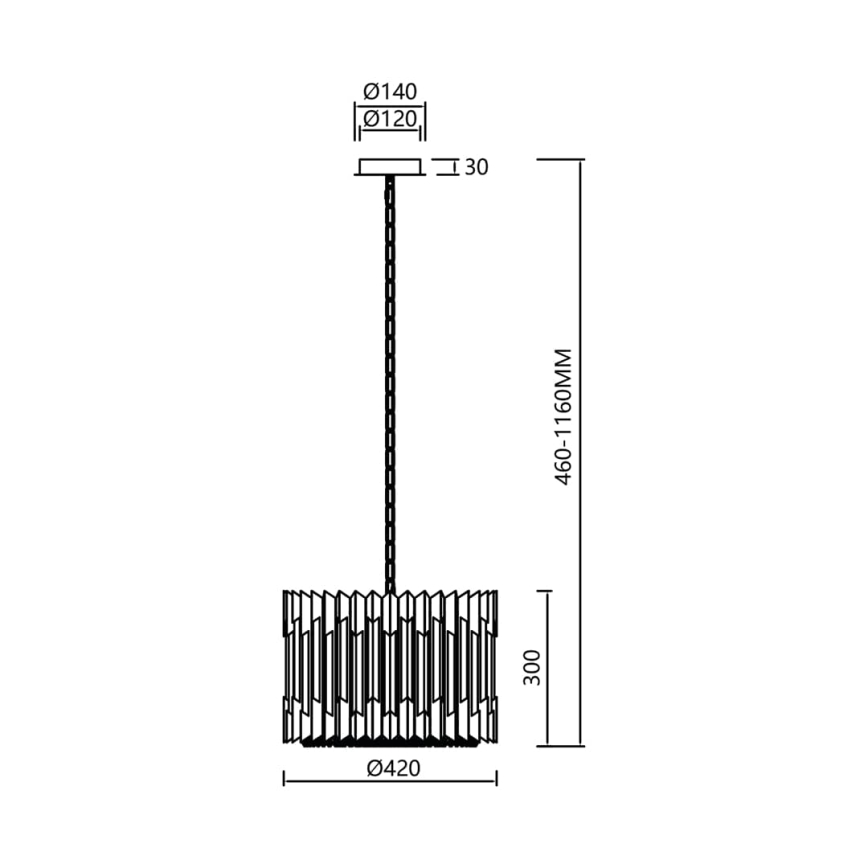 Kristall-Kronleuchter an Kette RITZ 7xE14/40W/230V glänzendes Chrom