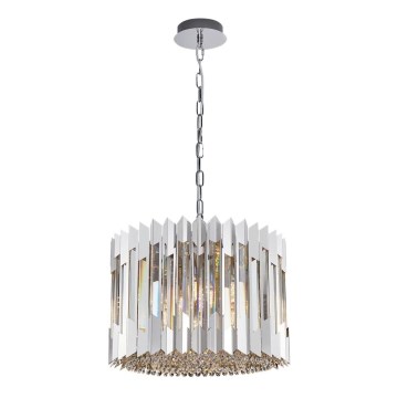 Kristall-Kronleuchter an Kette RITZ 7xE14/40W/230V glänzendes Chrom