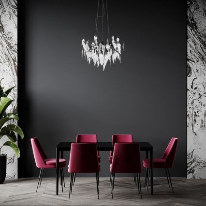 Kristall-Kronleuchter an Schnur an Schnur 10xG9/40W/230V schwarz