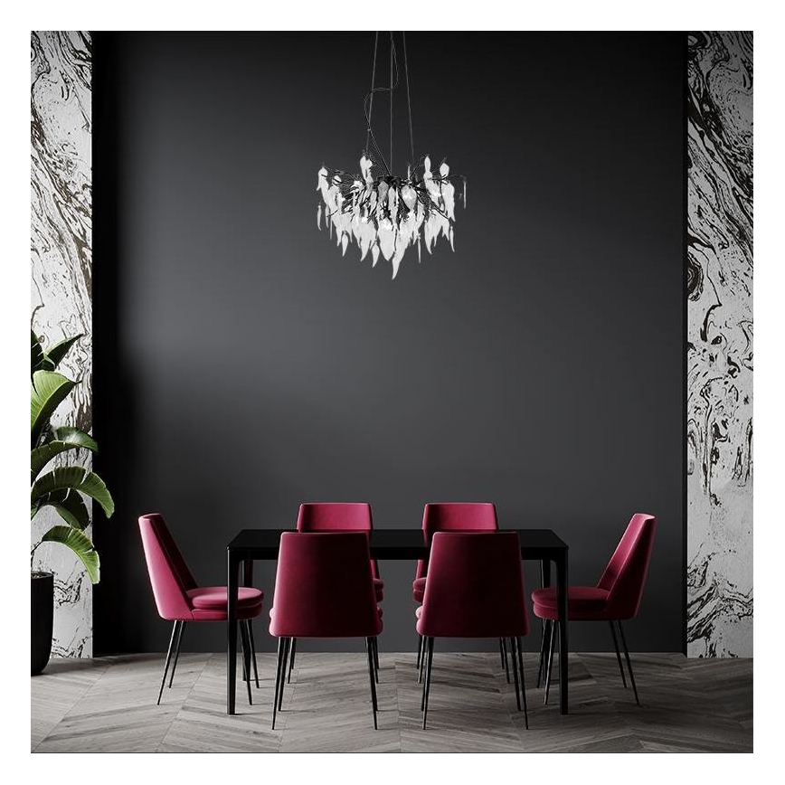 Kristall-Kronleuchter an Schnur an Schnur 10xG9/40W/230V schwarz