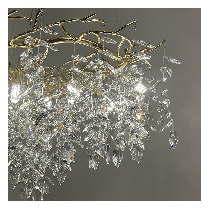 Kristall-Kronleuchter an Schnur 12xG9/40W/230V golden