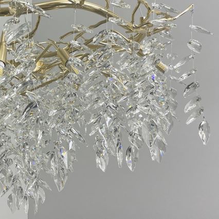 Kristall-Kronleuchter an Schnur 12xG9/40W/230V golden