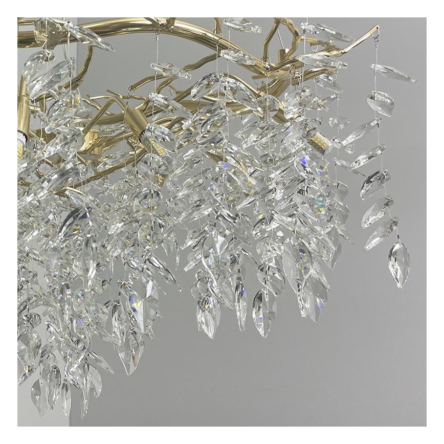 Kristall-Kronleuchter an Schnur 12xG9/40W/230V golden